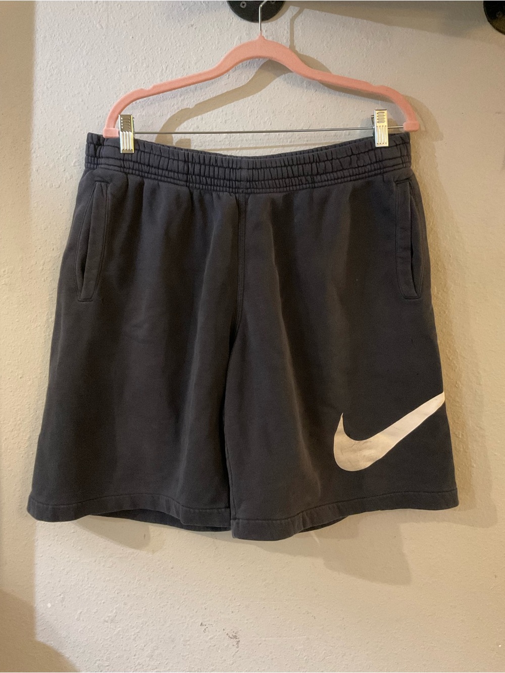 Nike Black Athletic Shorts with White Swoosh